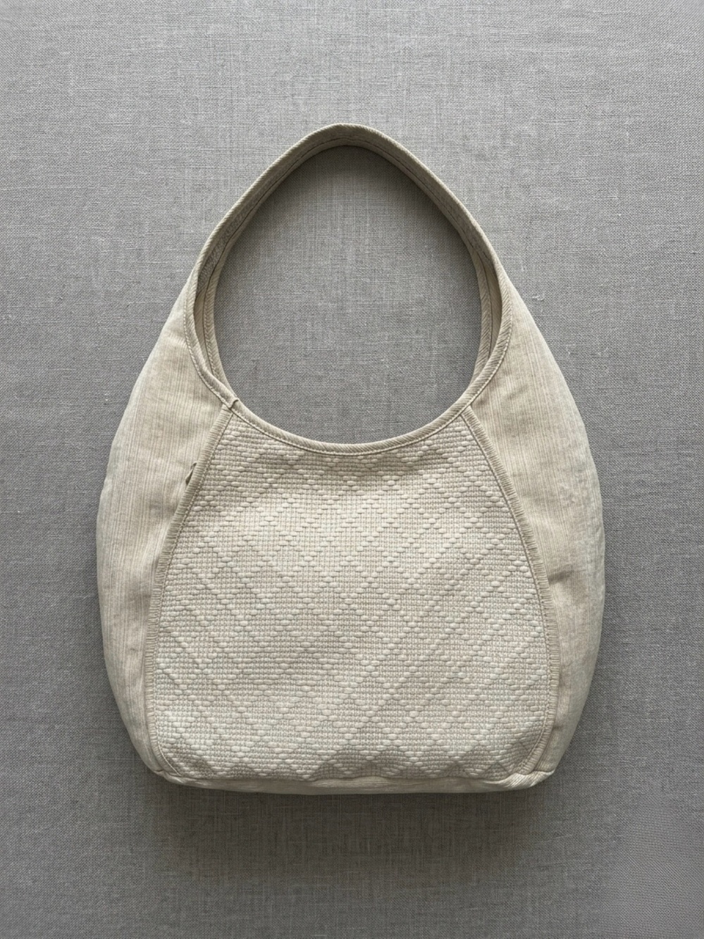 Kipling Cream Hobo Woven Shoulder Bag